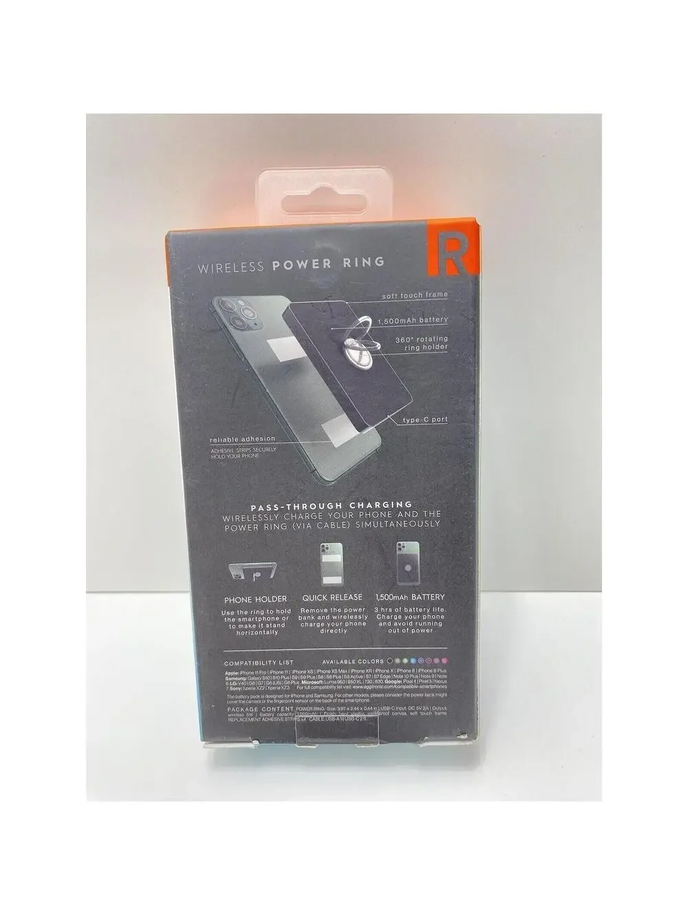 Eggtronic iPhone/Samsung Wireless Dongle Power Ring Charger Battery Brand New
